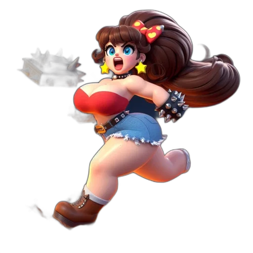 dress, weapon, staff, hair transparent PNG cut-out