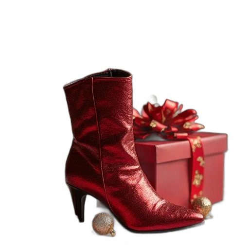 shoes, 3d render, photorealistic, christmas transparent PNG cut-out