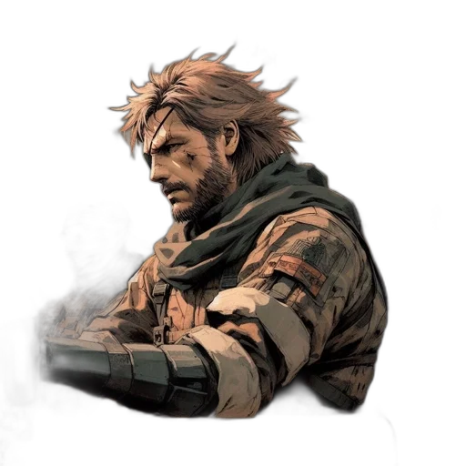 face, jacket, weapon, sword transparent PNG cut-out