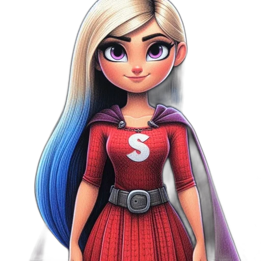 dress, staff, comic book art, cartoon transparent PNG cut-out