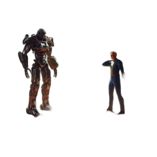 robot, concept art, 3d render, pixel art transparent PNG cut-out