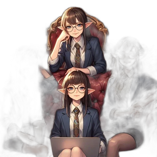 staff, face, creature, jacket transparent PNG cut-out