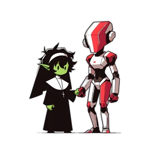 robot, concept art, comic book art, pixel art transparent PNG cut-out