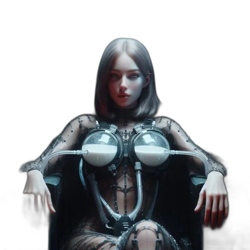 robot, dress, face, jewelry transparent PNG cut-out