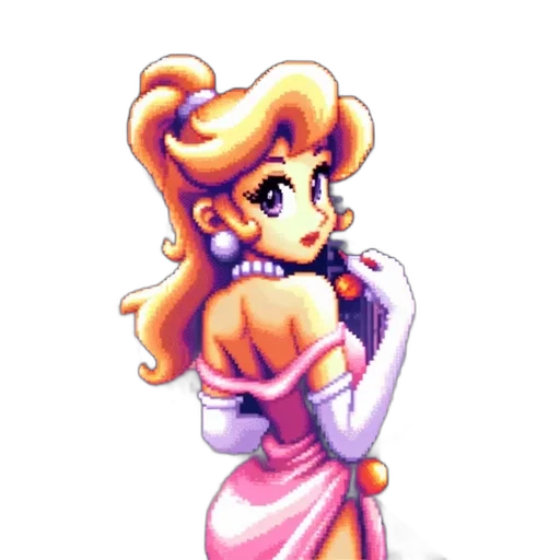 dress, staff, crown, pixel art transparent PNG cut-out