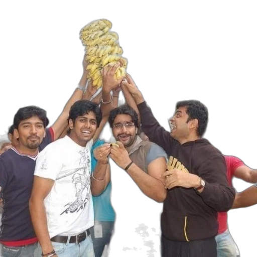 staff, group, men, holding transparent PNG cut-out