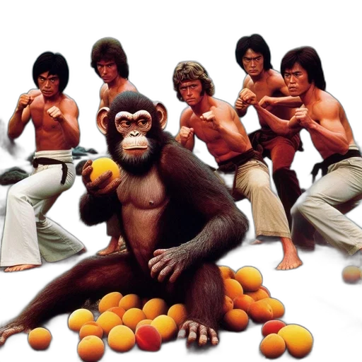 five, shirtless, men, martial transparent PNG cut-out