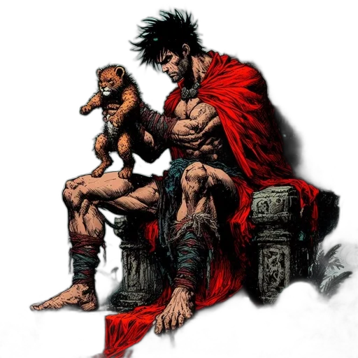 comic book art, concept art, fantasy art, red transparent PNG cut-out