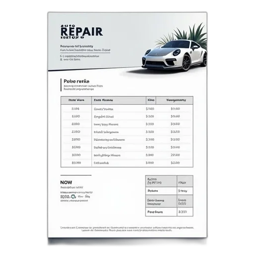 auto, repair, invoice, template transparent PNG cut-out
