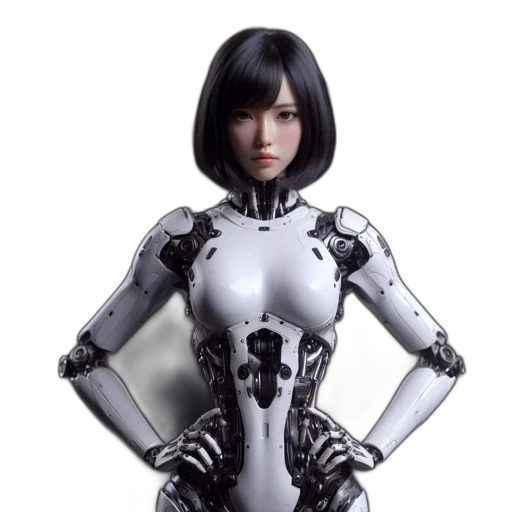 robot, 3d render, cyberpunk, concept art transparent PNG cut-out