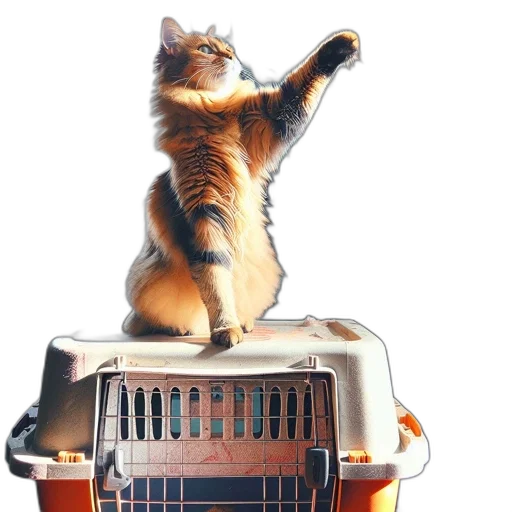 car, animal, cat, reaches transparent PNG cut-out
