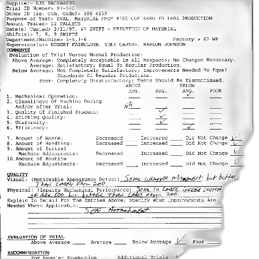 document, titled, evaluation, trial transparent PNG cut-out