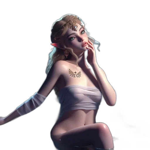 dress, jewelry, staff, concept art transparent PNG cut-out