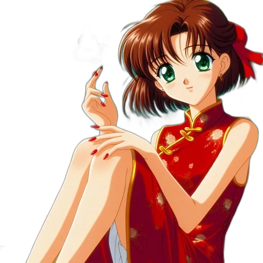 dress, jewelry, anime, vaporwave transparent PNG cut-out