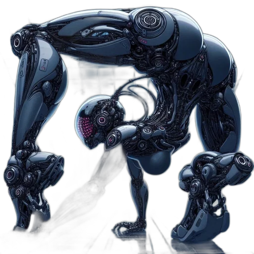 robot, creature, concept art, cyberpunk transparent PNG cut-out