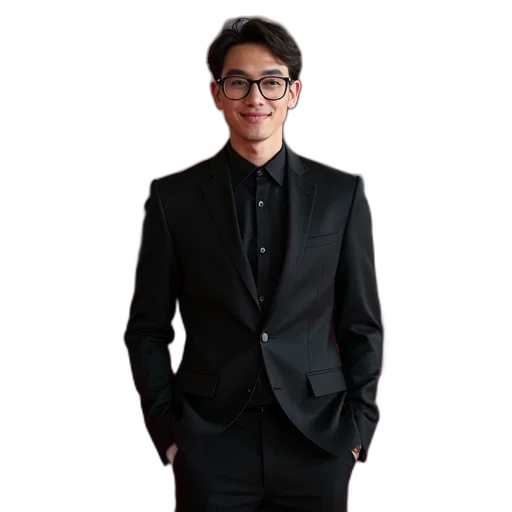 staff, jacket, face, photorealistic transparent PNG cut-out