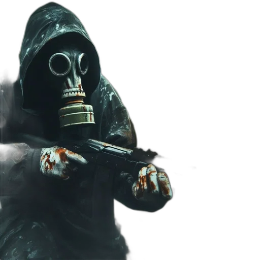 mask, creature, weapon, jacket transparent PNG cut-out