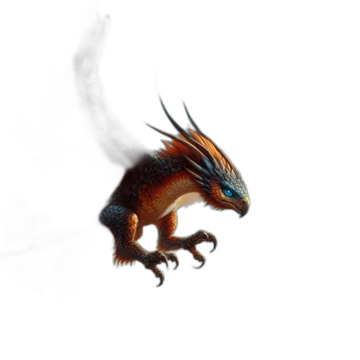 dragon, creature, animal, staff transparent PNG cut-out