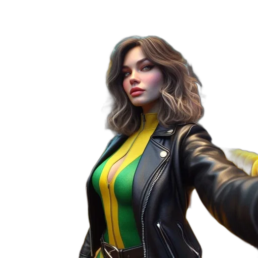 jacket, concept art, comic book art, 3d render transparent PNG cut-out