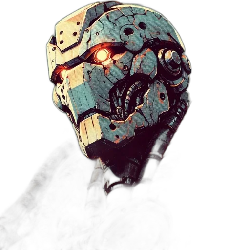 robot, mask, face, concept art transparent PNG cut-out