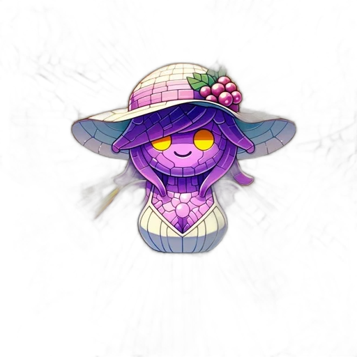 hat, flower, staff, creature transparent PNG cut-out