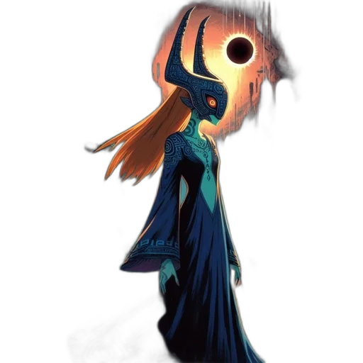 dress, mask, staff, creature transparent PNG cut-out