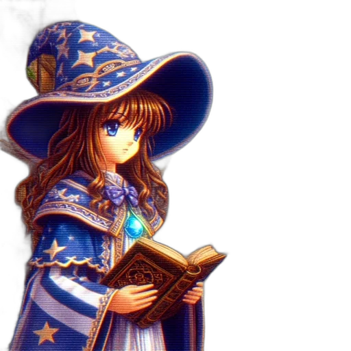staff, hat, dress, fantasy art transparent PNG cut-out