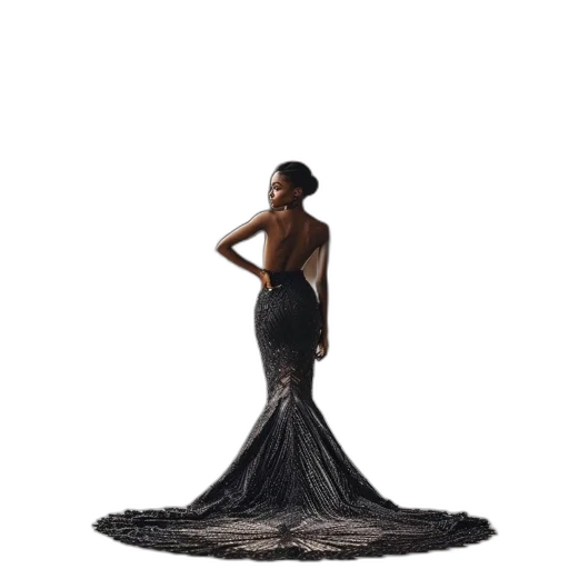dress, concept art, 3d render, dark transparent PNG cut-out