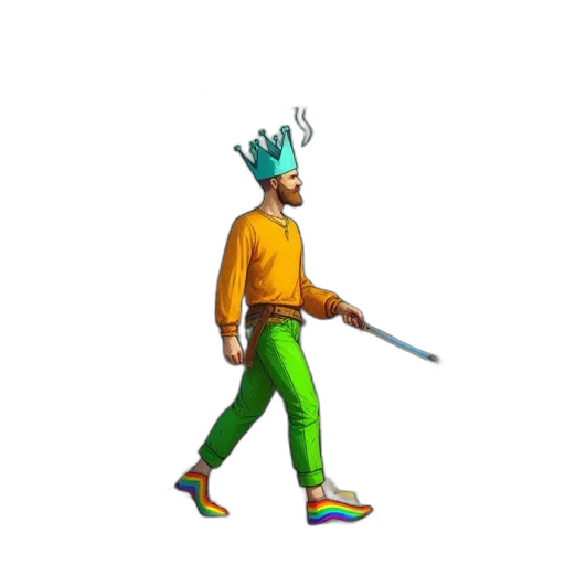 staff, crown, hat, creature transparent PNG cut-out
