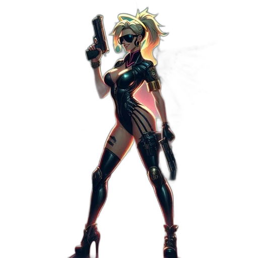 weapon, robot, staff, cyberpunk transparent PNG cut-out