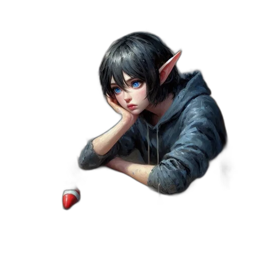 face, staff, weapon, fantasy art transparent PNG cut-out
