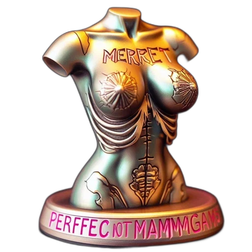 jewelry, 3d render, golden, bust-shaped transparent PNG cut-out