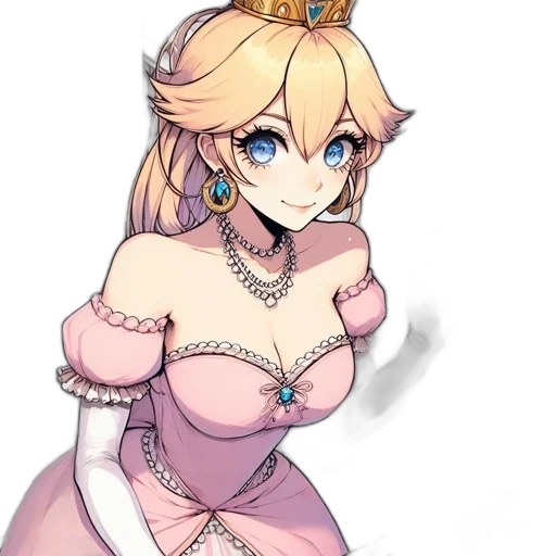 dress, crown, jewelry, staff transparent PNG cut-out