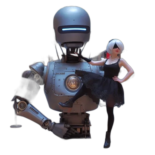 robot, staff, weapon, concept art transparent PNG cut-out