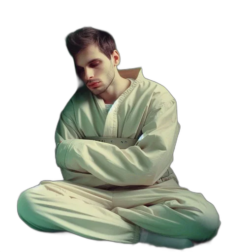 jacket, staff, face, creature transparent PNG cut-out