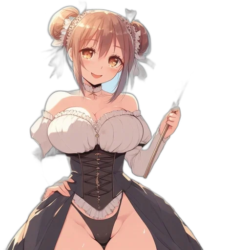 dress, staff, weapon, anime transparent PNG cut-out