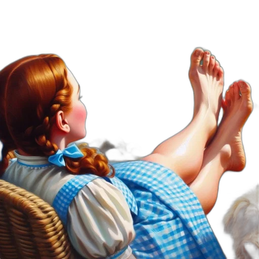 shoes, dress, oil painting, photorealistic transparent PNG cut-out