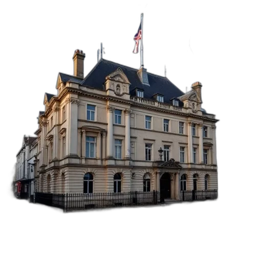 building, crown, 3d render, photorealistic transparent PNG cut-out