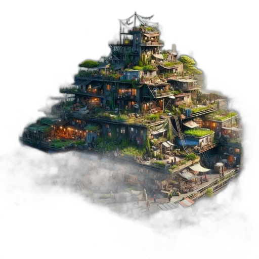 dragon, building, concept art, fantasy art transparent PNG cut-out