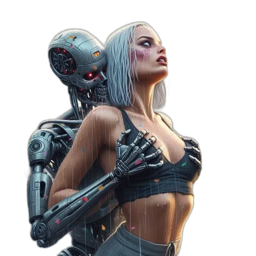 robot, cyberpunk, concept art, comic book art transparent PNG cut-out