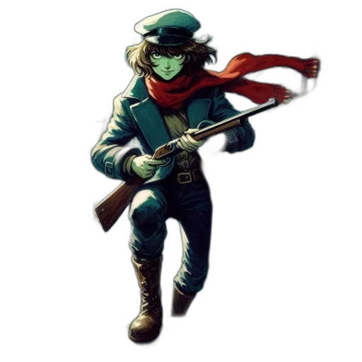 weapon, staff, mask, jacket transparent PNG cut-out