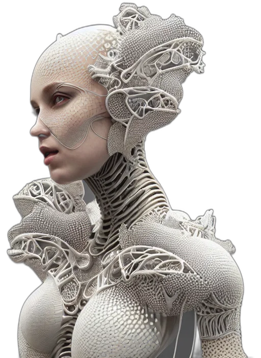 robot, jewelry, face, dress transparent PNG cut-out
