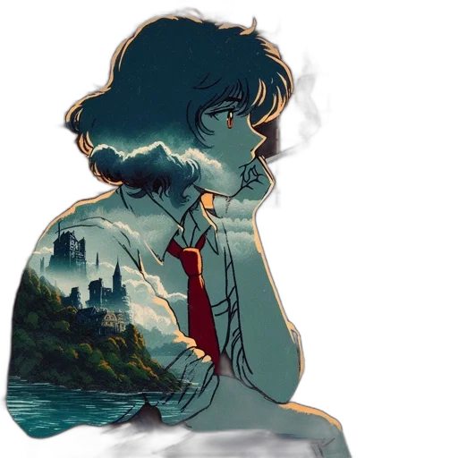 dress, jacket, creature, face transparent PNG cut-out