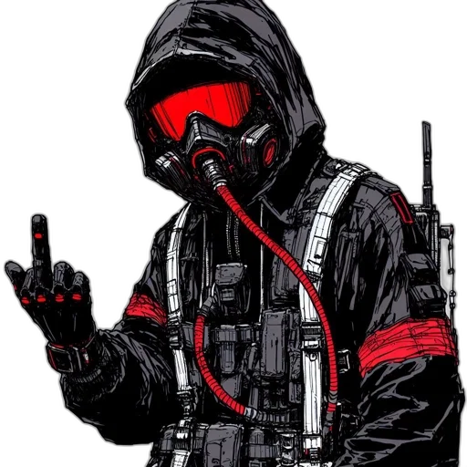 jacket, weapon, staff, cyberpunk transparent PNG cut-out