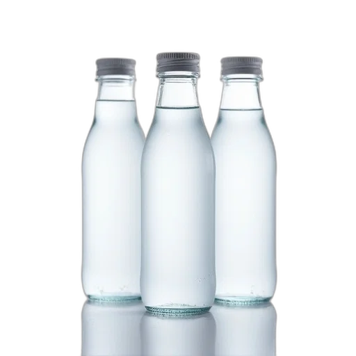 bottle, 3d render, three, petg transparent PNG cut-out