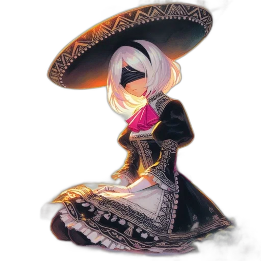 dress, hat, mask, jewelry transparent PNG cut-out