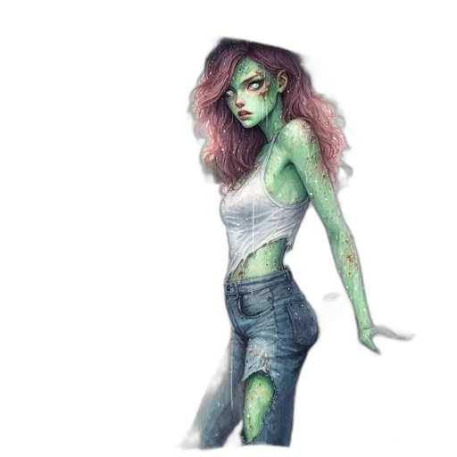 concept art, fantasy art, watercolor, comic book art transparent PNG cut-out