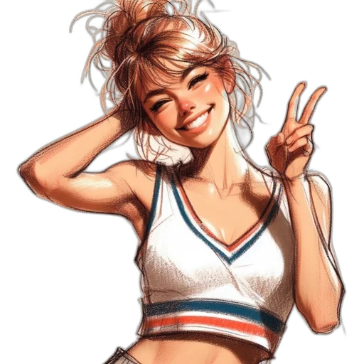 face, anime, photorealistic, comic book art transparent PNG cut-out