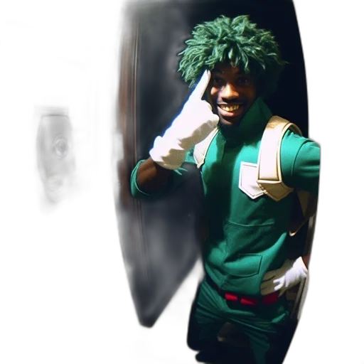 jacket, mask, creature, weapon transparent PNG cut-out