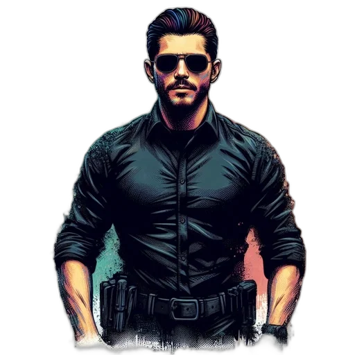 jacket, comic book art, cartoon, concept art transparent PNG cut-out